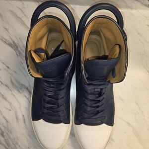 Buscemi Dark Blue and White High-Top Sneakers